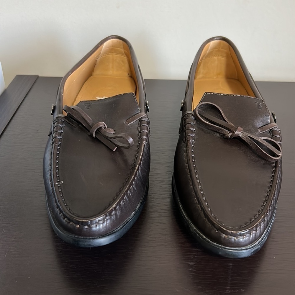 TODS CITY GOMMINO LEATHER DRIVING SHOES Mens Dark Brown Italian Sz 40 US 8 - Picture 3 of 14